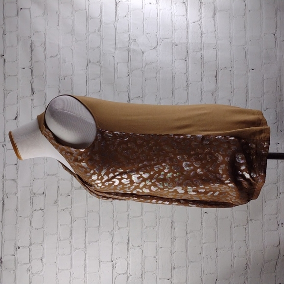 Ann Taylor Tank Top silver metallic brown - Picture 4 of 7